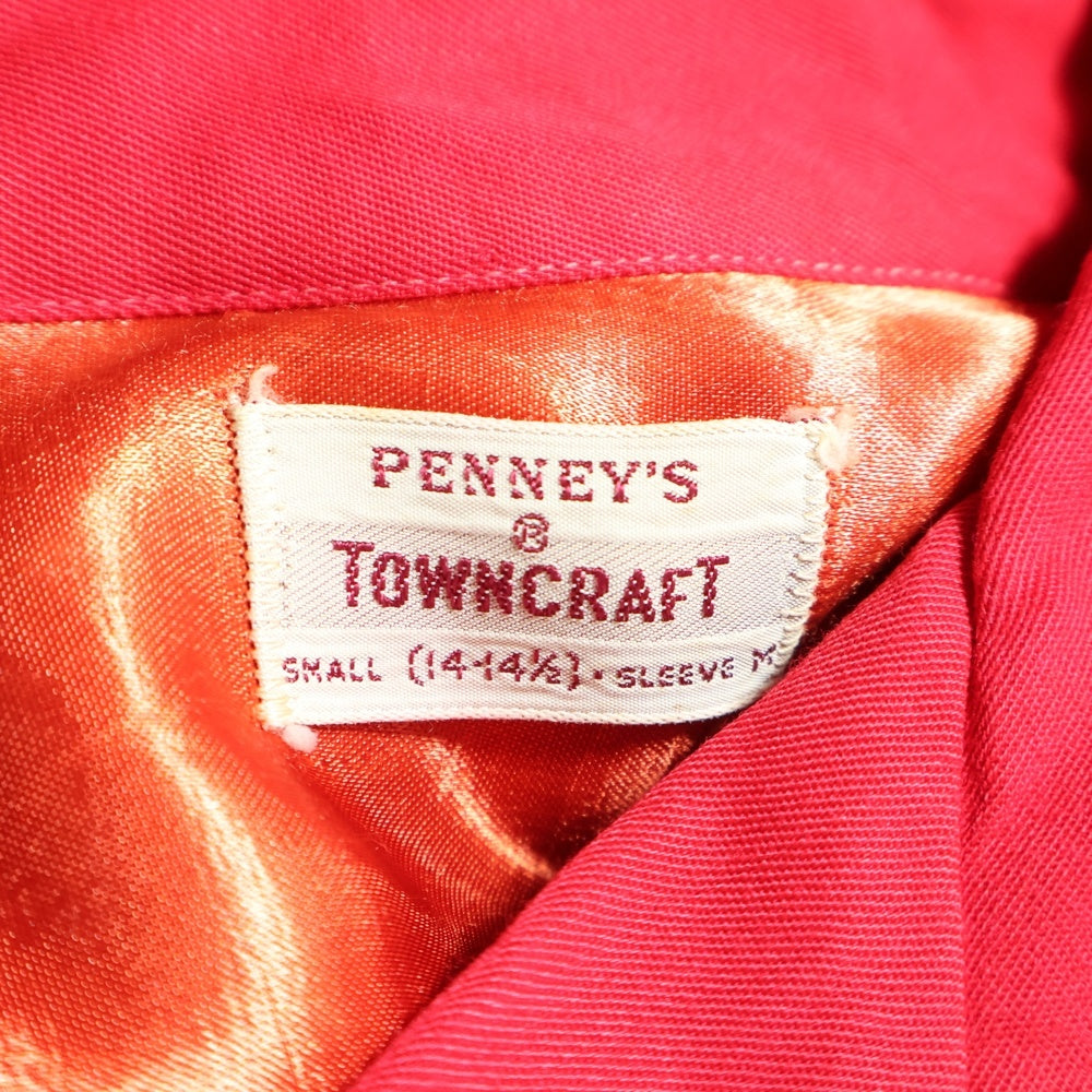 VINTAGE(ヴィンテージ) 50S VINTAGE PENNY'S TOWNCRAFT ペニーズ タウンクラフト ヴィンテージ レーヨンギャバ 長袖シャツ レッド