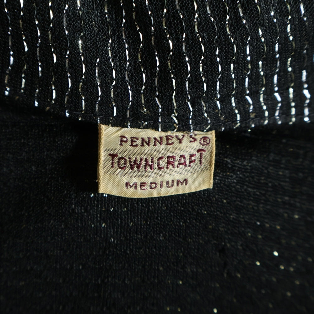 VINTAGE(ヴィンテージ) 50S VINTAGE PENNY'S TOWNCRAFT ペニーズ タウンクラフト ヴィンテージ シアー 半袖 ラメシャツ ブラック