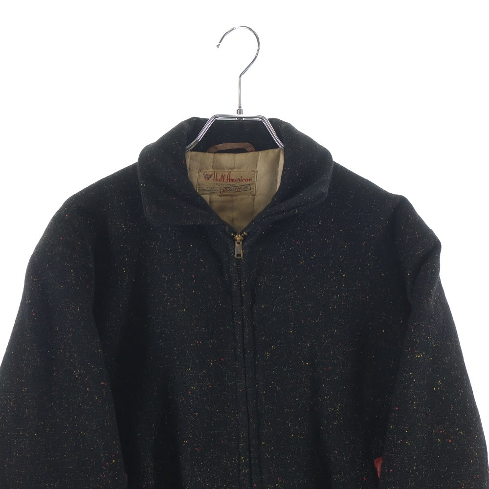 VINTAGE(ヴィンテージ) 50S VINTAGE Hall American ロカビリー ウールジャケット ヴィンテージ ブルゾン ブラック