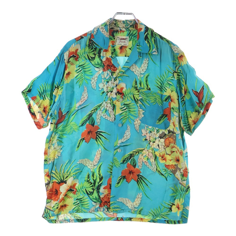 VINTAGE(ヴィンテージ) 60S VINTAGE LUAU ヴィンテージ 総柄 半袖アロハシャツ ブルー