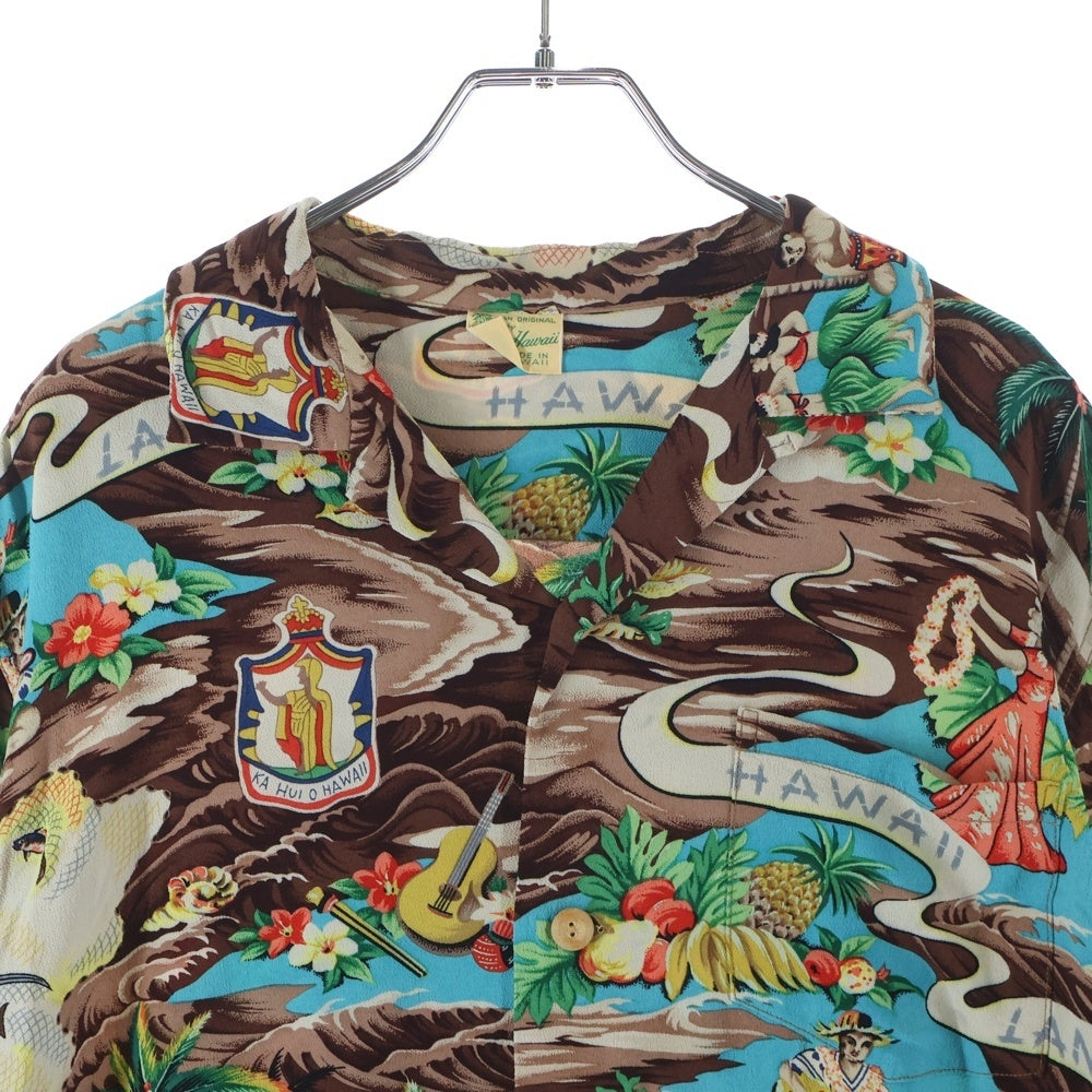 SUN SURF(サンサーフ) RAYON S/S HAWAIIAN SHIRT レーヨン ハワイアン アロハシャツ ブラウン SS30694