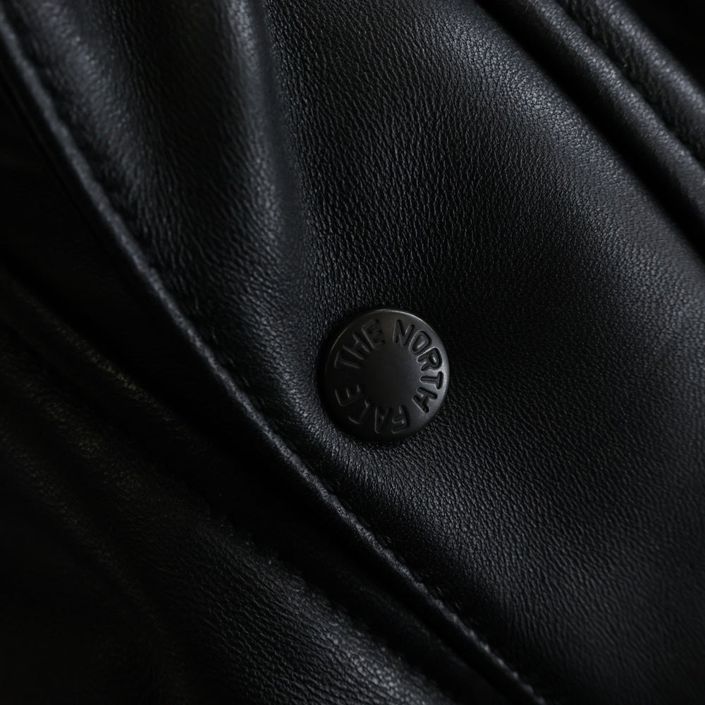THE NORTH FACE PURPLE LABEL(ノースフェイスパープルレーベル) MOUNTAIN DOWN LEATHER JACKET マウンテン レザー フーデッドダウンジャケット ブラック ND2868N