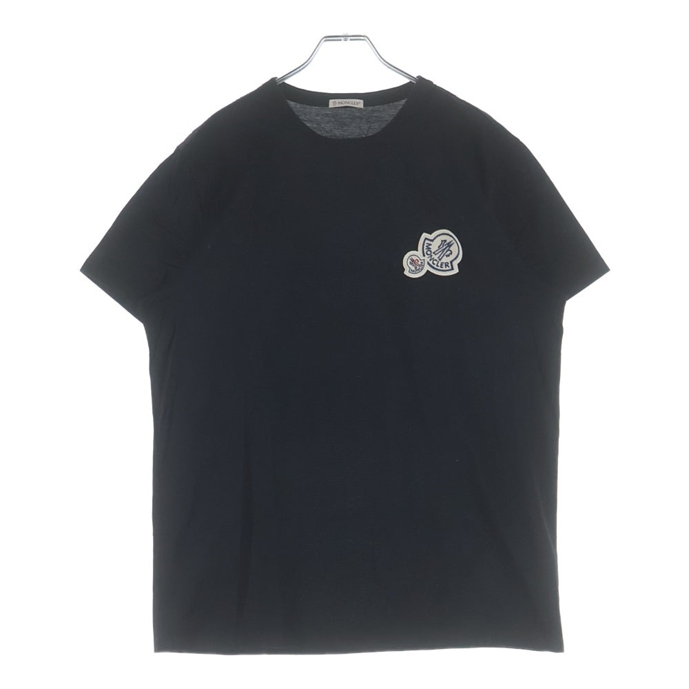 MONCLER(モンクレール) 18AW MAGLIA マグリア ロゴワッペン クルーネック半袖Tシャツ カットソー ブラック D20918032500