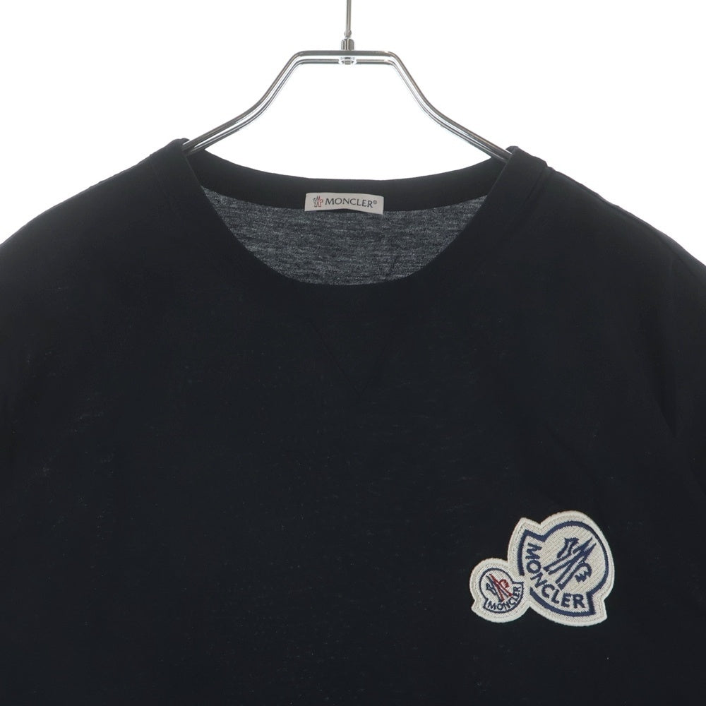 MONCLER(モンクレール) 18AW MAGLIA マグリア ロゴワッペン クルーネック半袖Tシャツ カットソー ブラック D20918032500