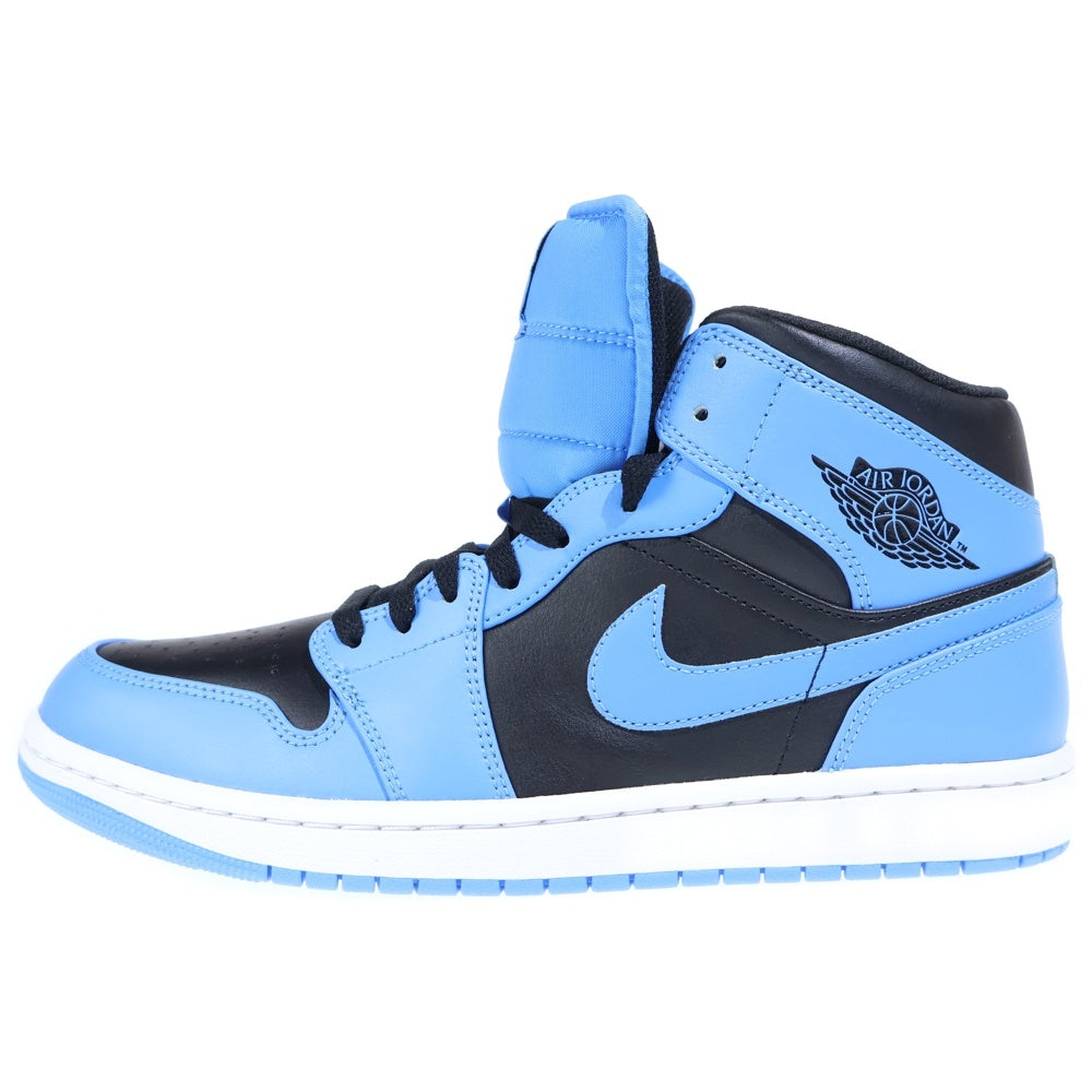NIKE(ナイキ) AIR JORDAN 1 MID UNIVERSITY BLUE エアジョーダン1 ユニバーシティブルー ミッドカットスニーカー ブラック/ブルー US10.5/28.5cm DQ8426-401