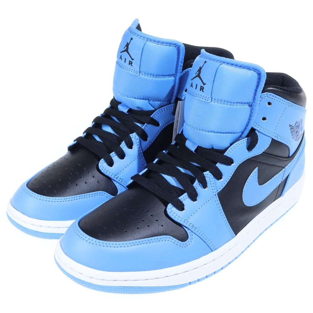 NIKE(ナイキ) AIR JORDAN 1 MID UNIVERSITY BLUE エアジョーダン1 ユニバーシティブルー ミッドカットスニーカー ブラック/ブルー US10.5/28.5cm DQ8426-401