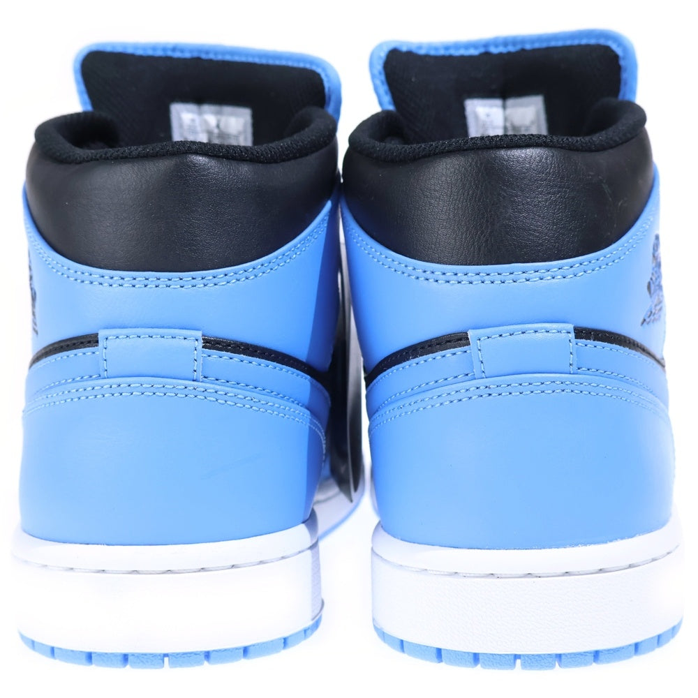 NIKE(ナイキ) AIR JORDAN 1 MID UNIVERSITY BLUE エアジョーダン1 ユニバーシティブルー ミッドカットスニーカー ブラック/ブルー US10.5/28.5cm DQ8426-401