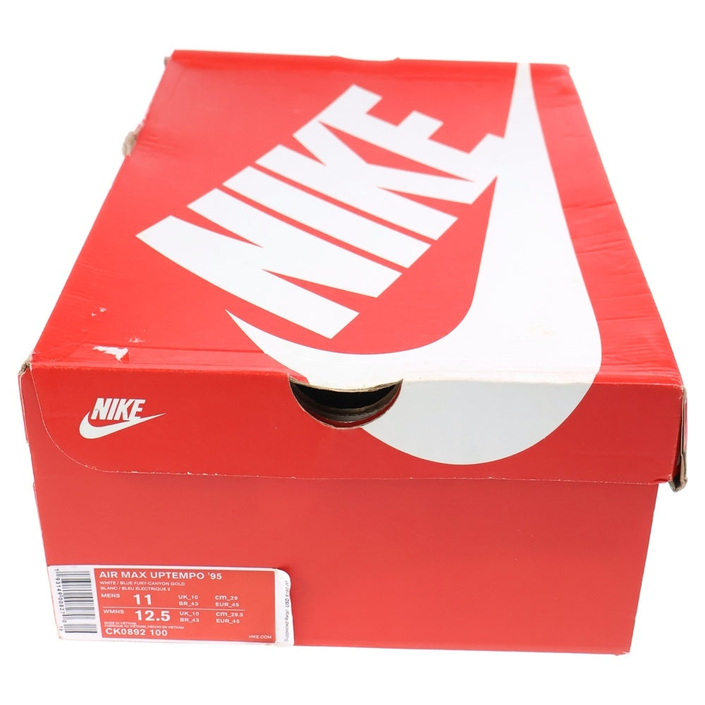 NIKE(ナイキ) AIR MORE UPTEMPO 95 エアモアアップテンポ95 ハイカットスニーカー ホワイト/ブルー US11/29cm CK0892-100
