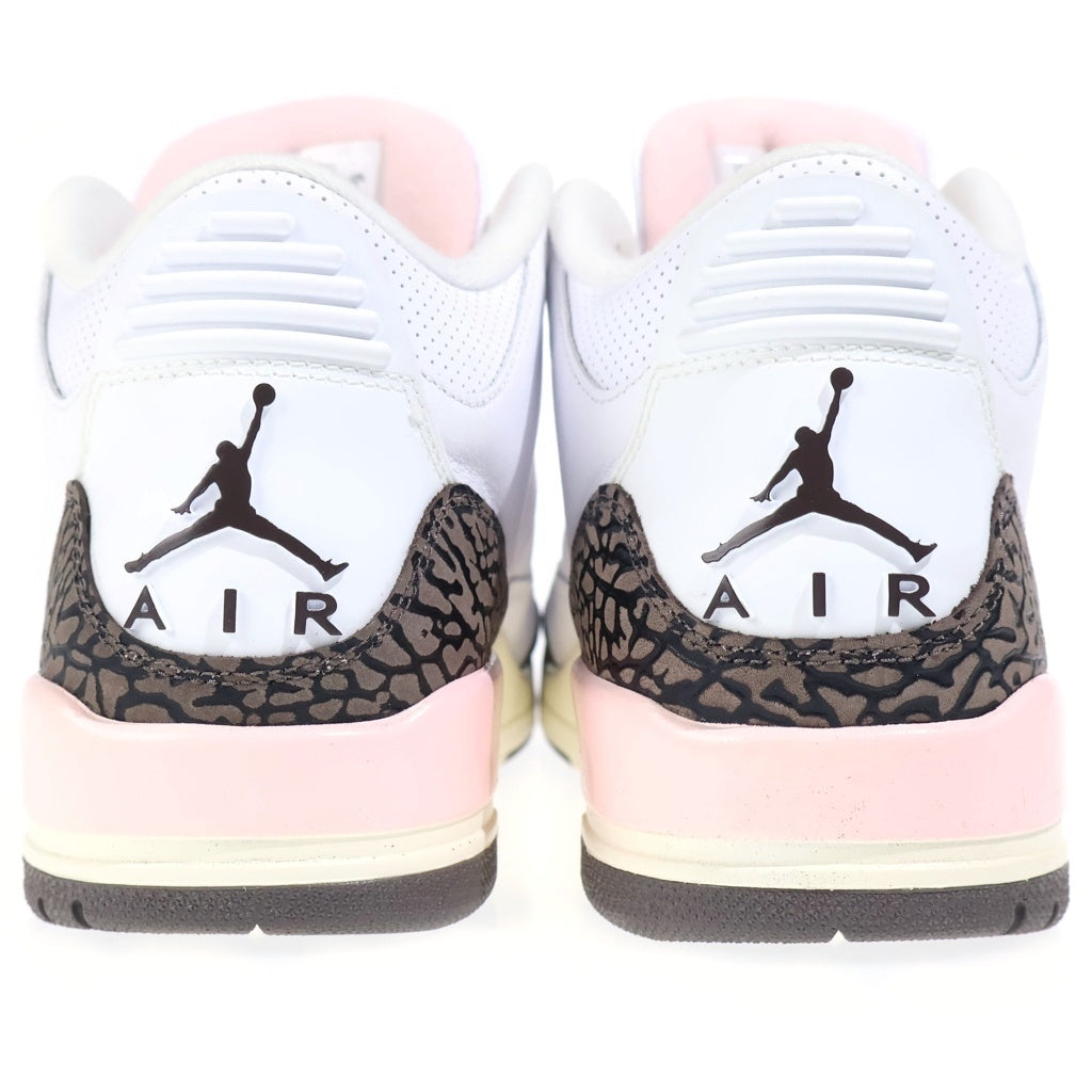 NIKE(ナイキ) WMNS AIR JORDAN 3 RETRO DARK MOCHA ウィメンズ エアジョーダン3 レトロ ダークモカ ミッドカットスニーカー ホワイト/ピンク US12/29cm CK9246-102 レディース