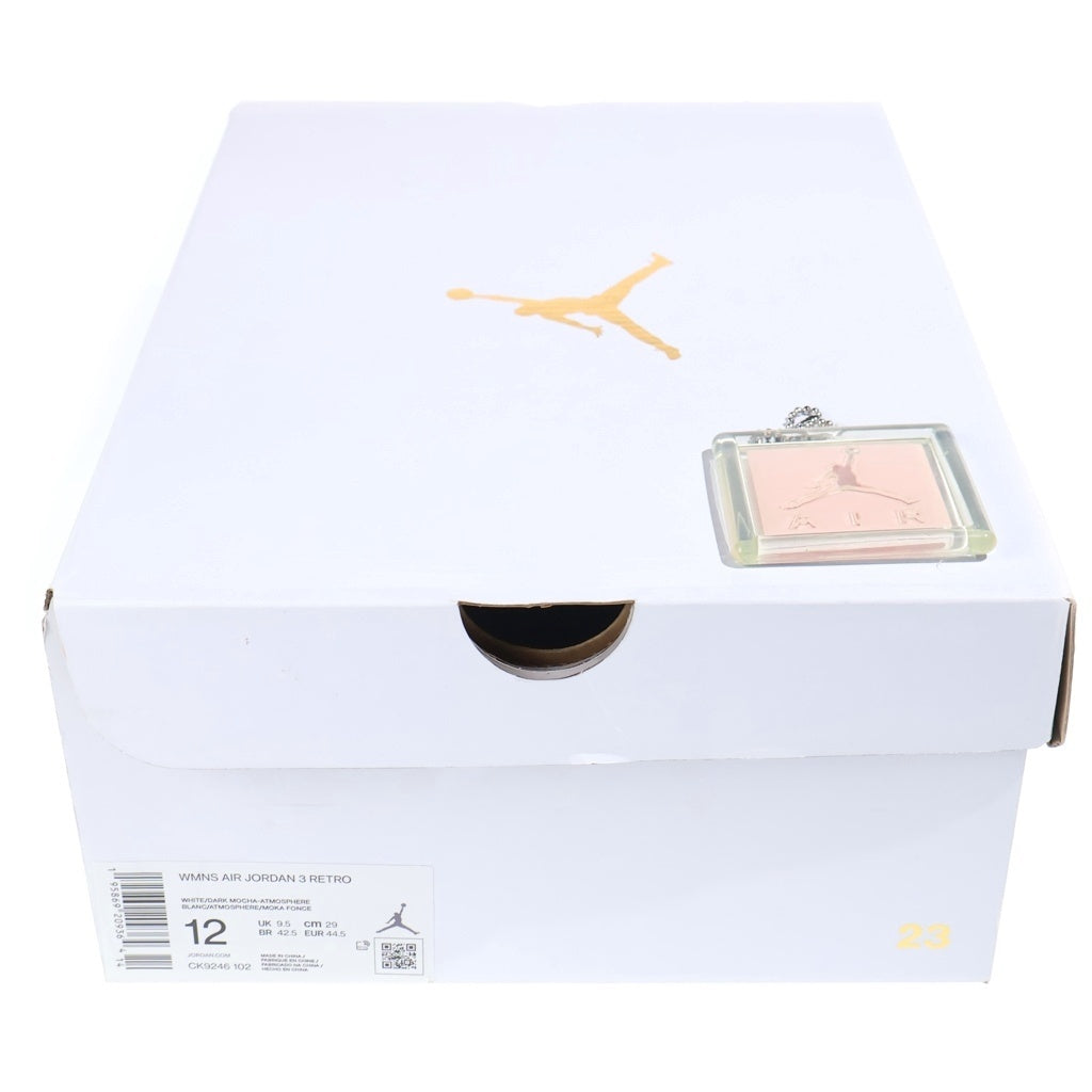 NIKE(ナイキ) WMNS AIR JORDAN 3 RETRO DARK MOCHA ウィメンズ エアジョーダン3 レトロ ダークモカ ミッドカットスニーカー ホワイト/ピンク US12/29cm CK9246-102 レディース