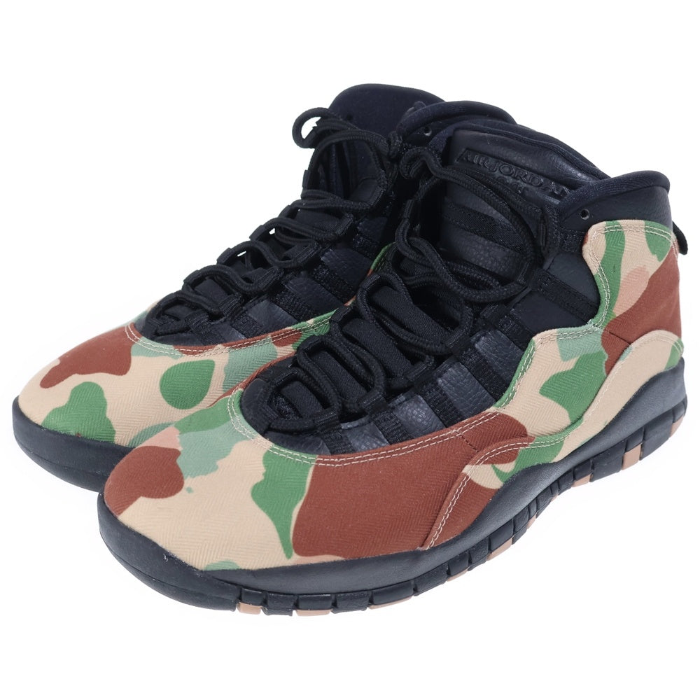 NIKE(ナイキ) AIR JORDAN 10 DUCK CAMO エアジョーダン10 ダックカモ ハイカットスニーカー グリーン/ブラウン/ブラック US10.5/28.5cm 310805-200