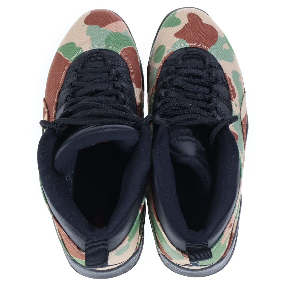 NIKE(ナイキ) AIR JORDAN 10 DUCK CAMO エアジョーダン10 ダックカモ ハイカットスニーカー グリーン/ブラウン/ブラック US10.5/28.5cm 310805-200