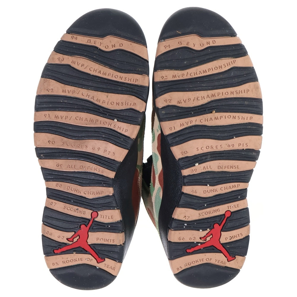 NIKE(ナイキ) AIR JORDAN 10 DUCK CAMO エアジョーダン10 ダックカモ ハイカットスニーカー グリーン/ブラウン/ブラック US10.5/28.5cm 310805-200