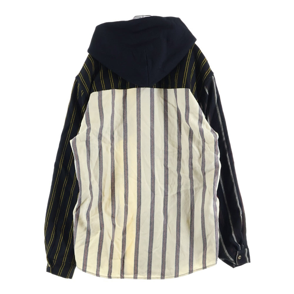 ALEXANDER WANG(アレキサンダーワン) LOCHARRON WOOL SHIRT ロキャロン ウール ボタンダウン フーデッド シャツ ジャケット マルチ