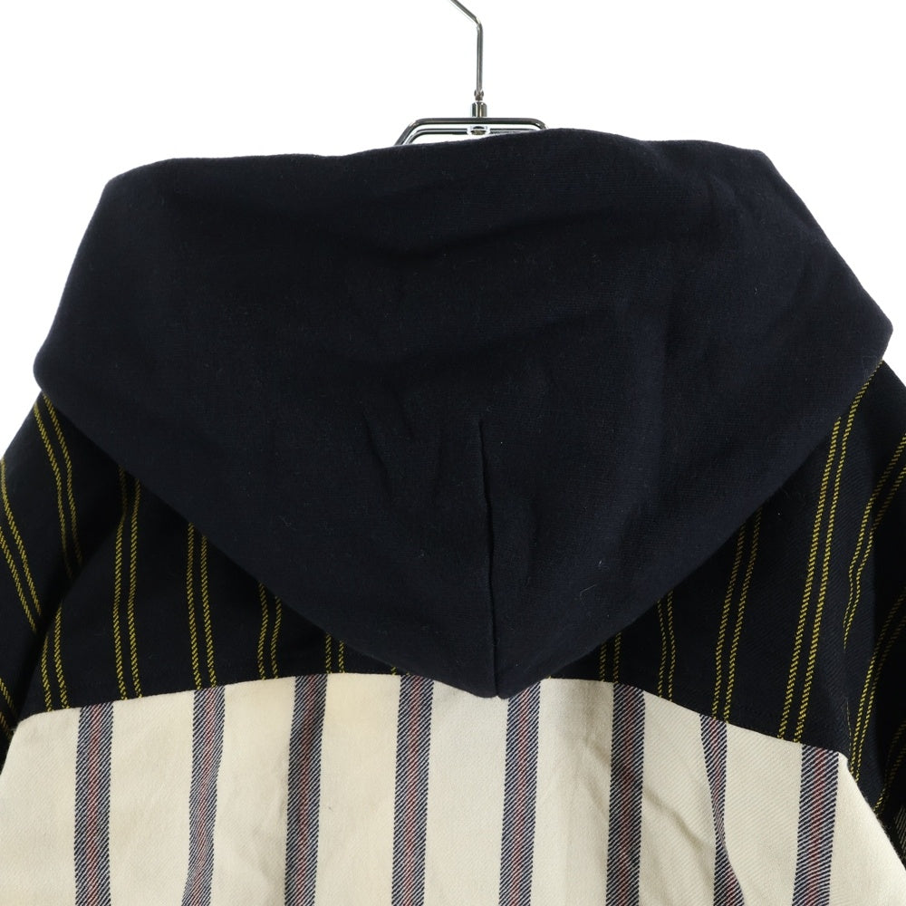 ALEXANDER WANG(アレキサンダーワン) LOCHARRON WOOL SHIRT ロキャロン ウール ボタンダウン フーデッド シャツ ジャケット マルチ