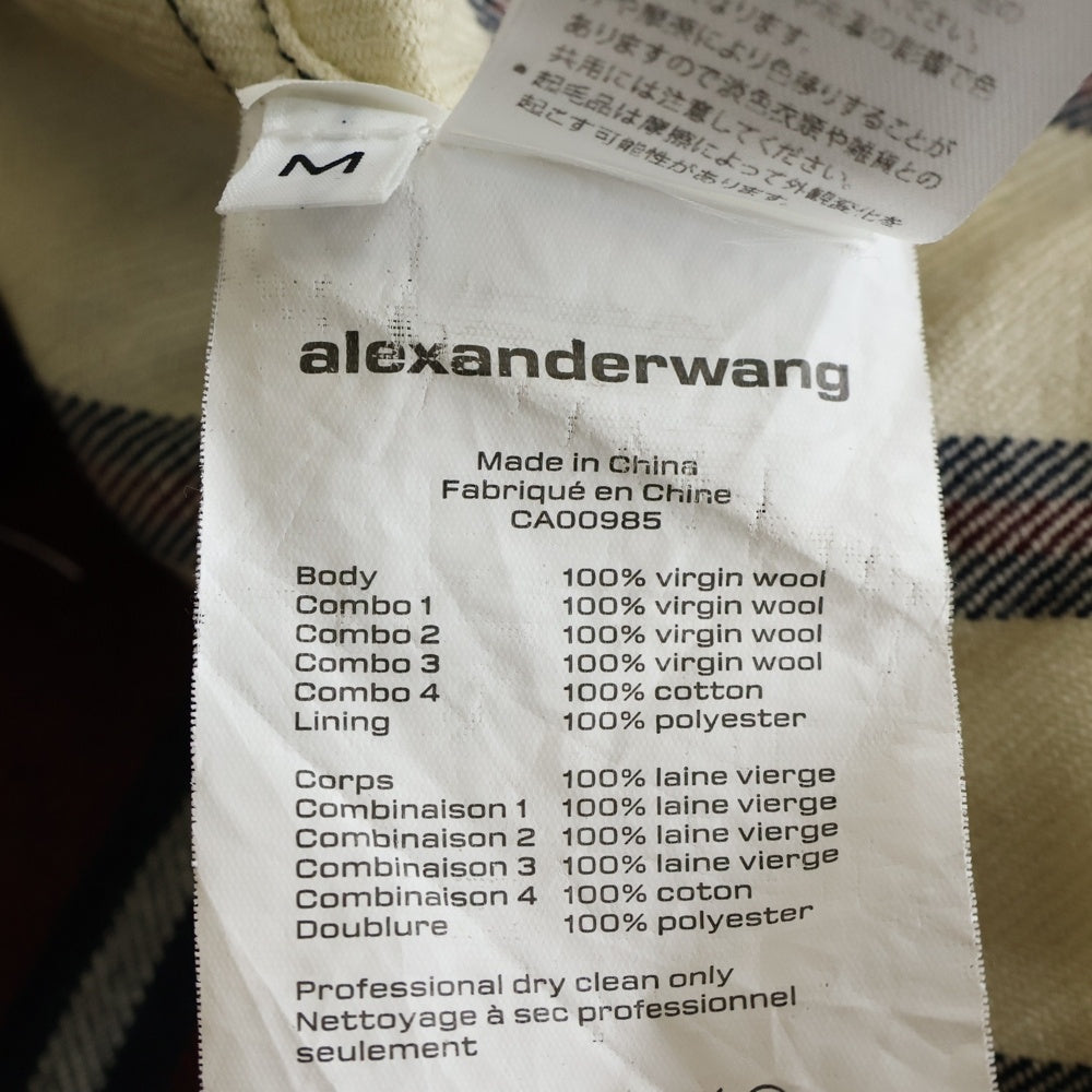 ALEXANDER WANG(アレキサンダーワン) LOCHARRON WOOL SHIRT ロキャロン ウール ボタンダウン フーデッド シャツ ジャケット マルチ