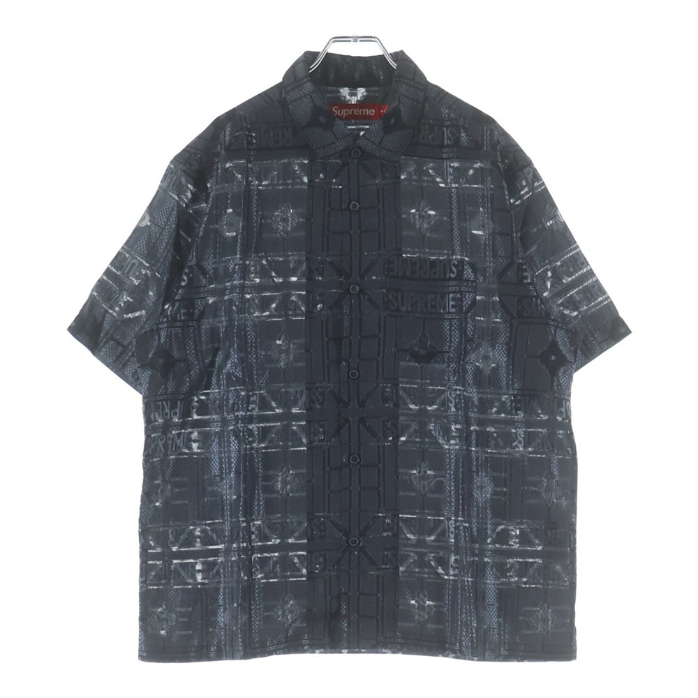 SUPREME(シュプリーム) 24SS Tray Jacquard S/S Shirt トレイ ジャガード レーヨン混 半袖シャツ ブラック