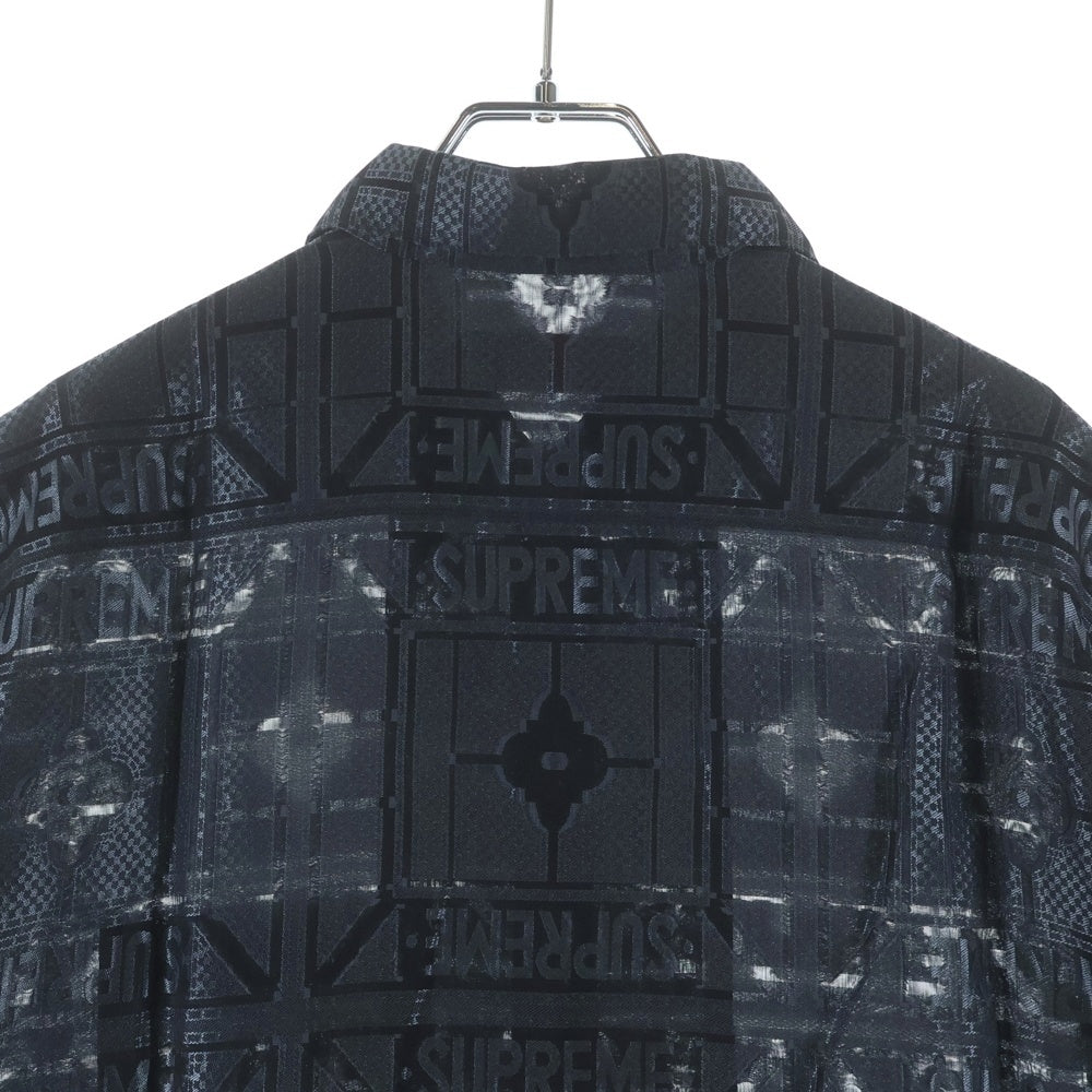 SUPREME(シュプリーム) 24SS Tray Jacquard S/S Shirt トレイ ジャガード レーヨン混 半袖シャツ ブラック