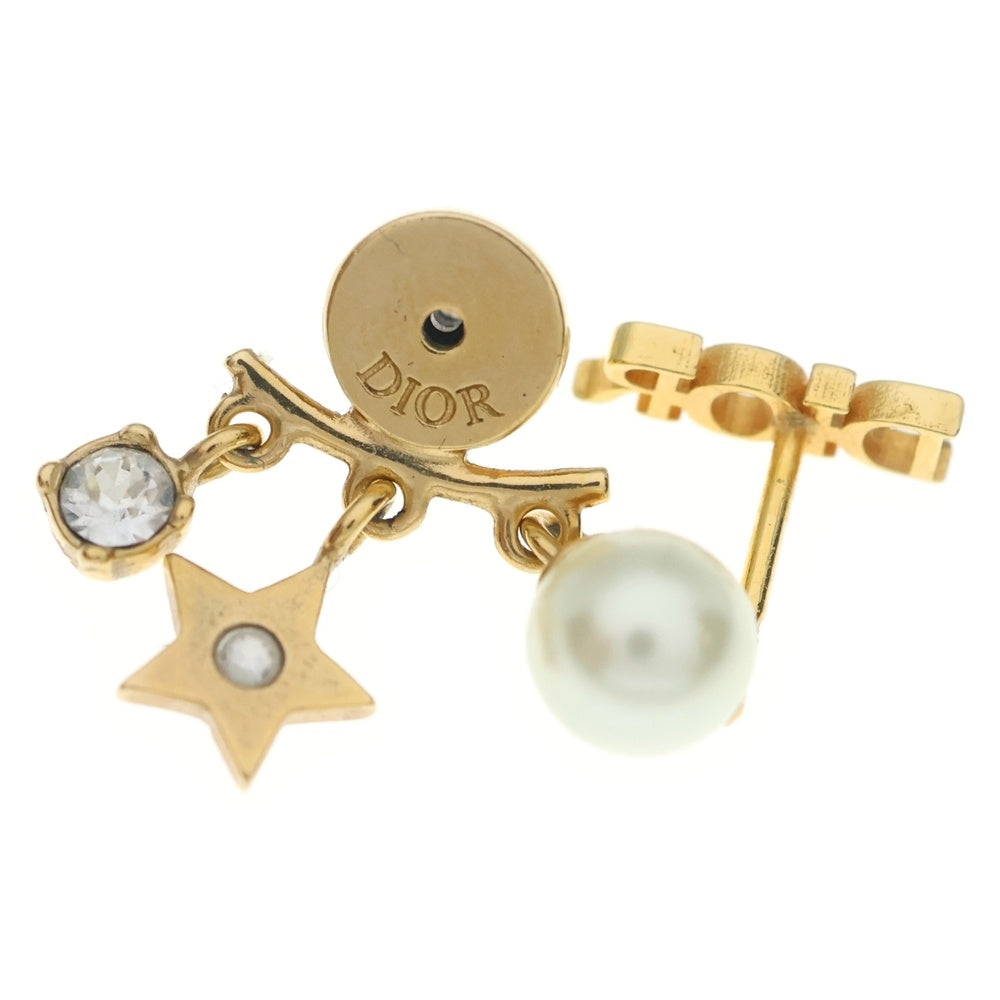 DIOR(ディオール) EVOLUTION フェイクパール ラインストーン エボリューション ロゴピアス ゴールド GP レディース