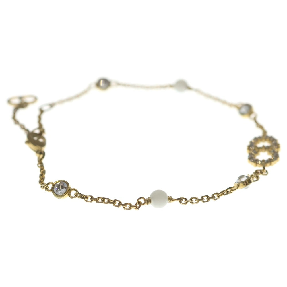 DIOR(ディオール) CLAIR D LUNE クレール ディー リュヌ ラインストーン チェーンブレスレット ゴールド GP レディース
