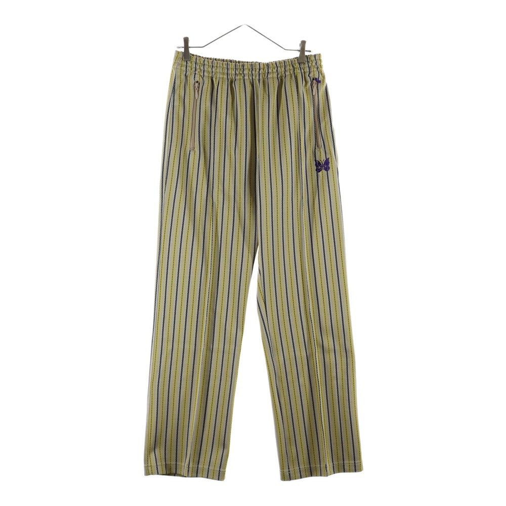 Needles(ニードルス) TRACK PANT POLY JQ ポリ ストライプ トラックパンツ グレー/イエロー MR283