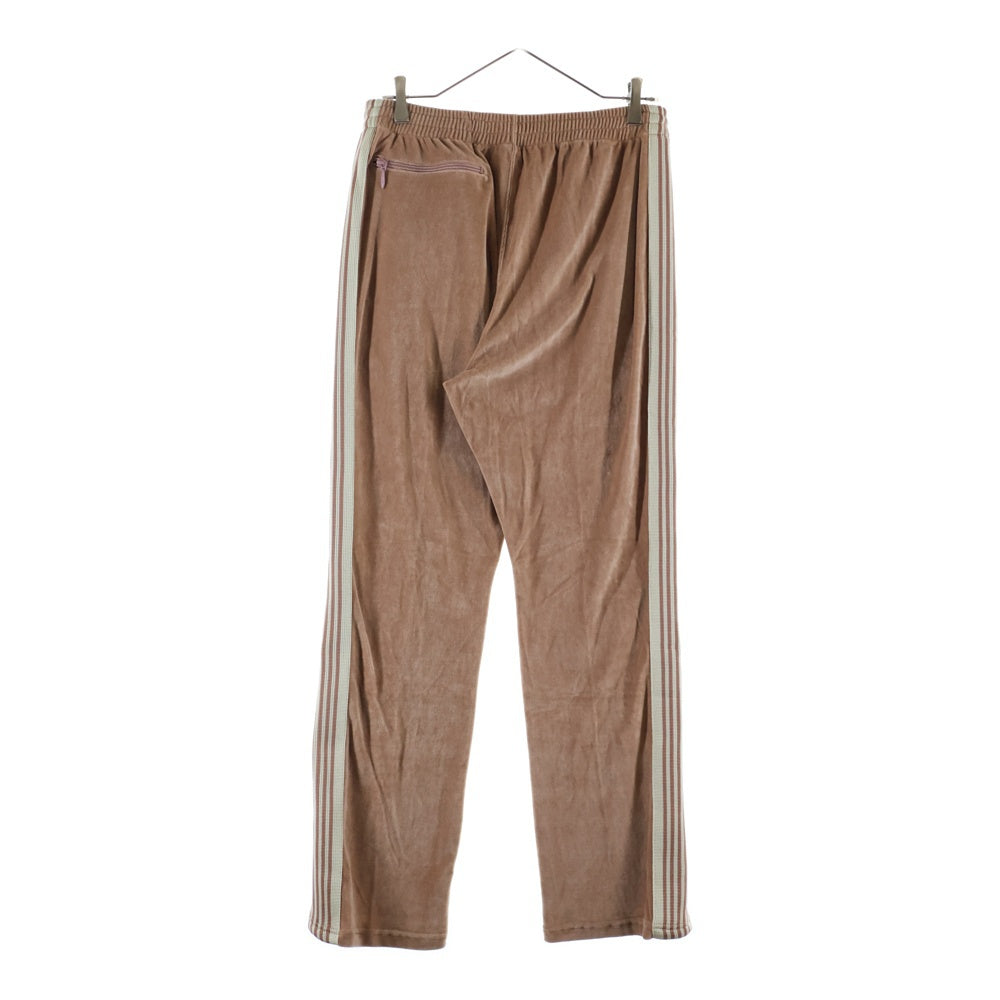 Needles(ニードルス) 23SS NARROW TRACK PANTS ロゴ刺繍 ナロー ベロア トラックパンツ ブラウン MR293