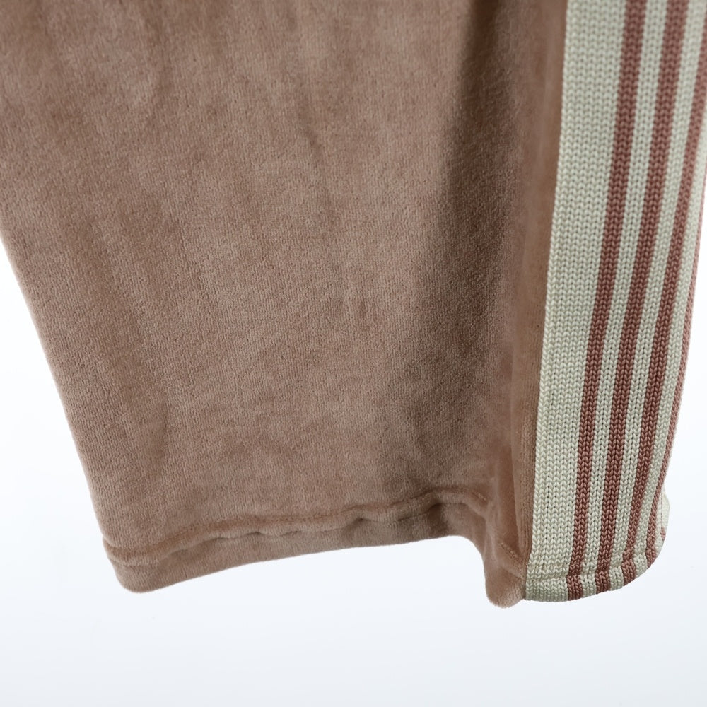 Needles(ニードルス) 23SS NARROW TRACK PANTS ロゴ刺繍 ナロー ベロア トラックパンツ ブラウン MR293