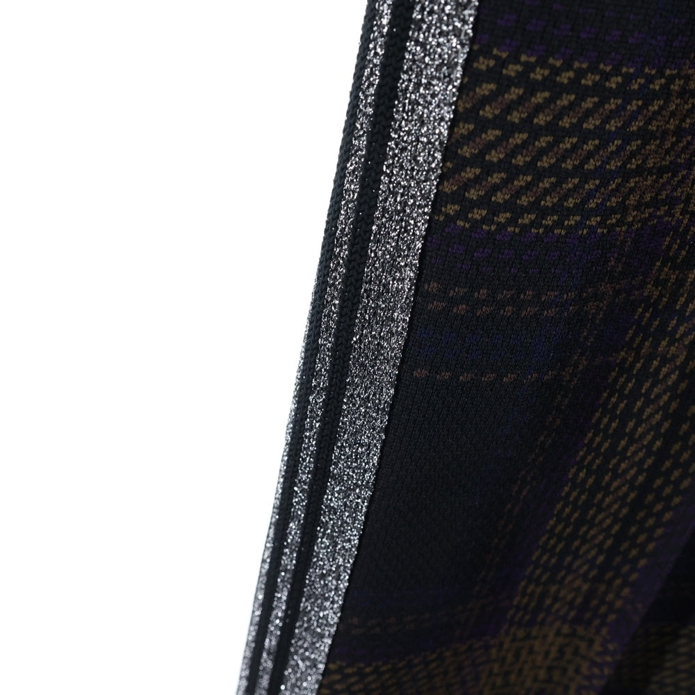 Needles(ニードルス) 23AW POLY SMOOTH TRACK PANT ポリ スムース タータンチェック トラックパンツ ブラウン/シルバー NS1502