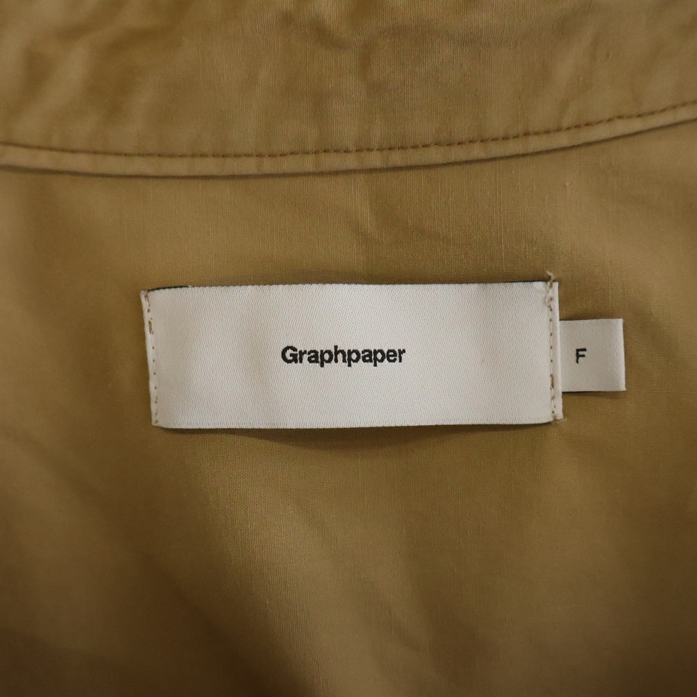 Graphpaper(グラフペーパー) ハーフボタンアップ 胸ポケット コットン半袖シャツ ベージュ レディース GM202-50614B