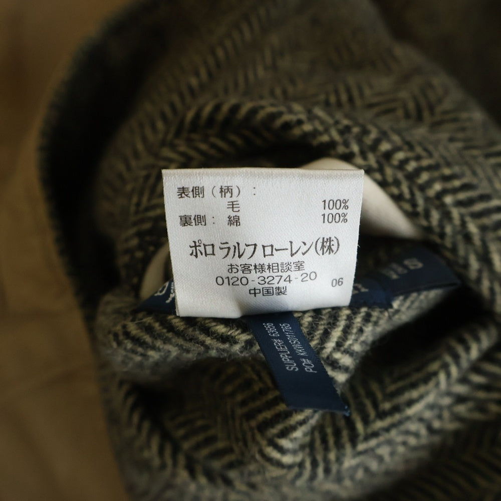 POLO RALPH LAUREN(ポロラルフローレン) リバーシブル ヘリンボーン柄 ウールジャケット ジップアップブルゾン ベージュ/ブラウン MNBLOTWM5C00082
