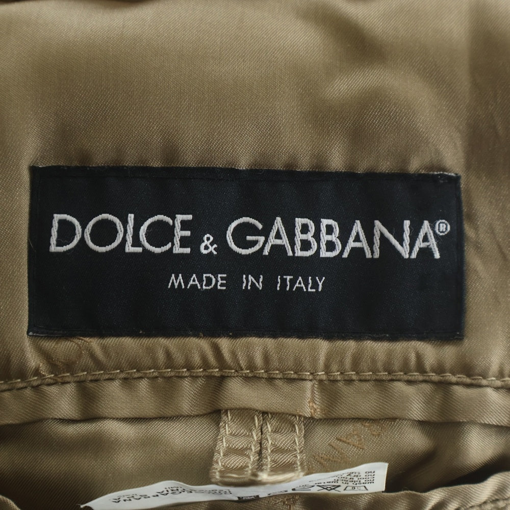 DOLCE & GABBANA(ドルチェアンドガッバーナ) カーフスキン切替 マルチポケット コーデュロイジャケット ブラウン