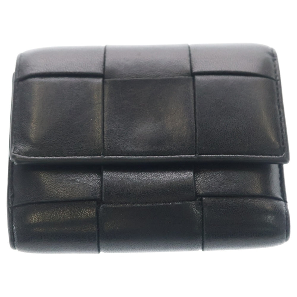 BOTTEGA VENETA(ボッテガヴェネタ) カセット マキシイントレチャート レザーウォレット 三つ折り財布 ブラック 651372