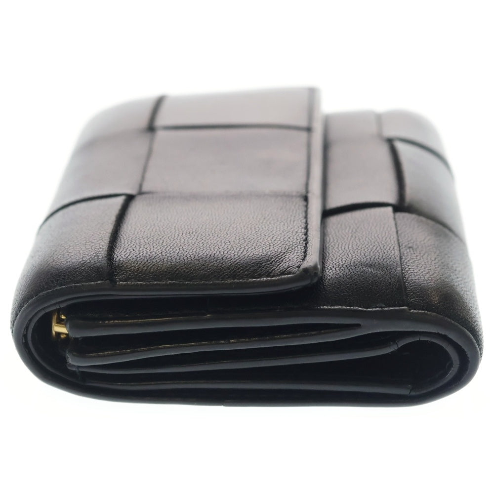 BOTTEGA VENETA(ボッテガヴェネタ) カセット マキシイントレチャート レザーウォレット 三つ折り財布 ブラック 651372