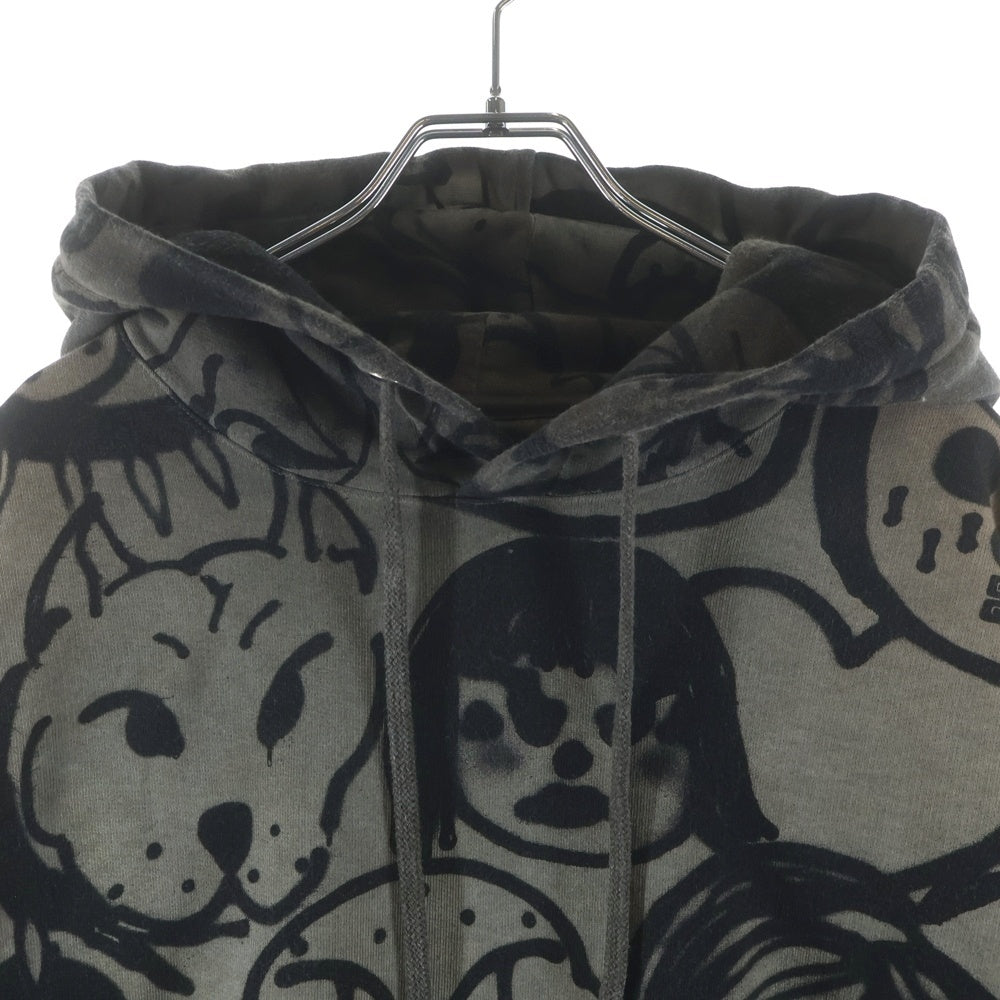 GIVENCHY(ジバンシィ) 22SS ×CHITO BANDANA OVERSIZED HOODIE バンダナ オーバーサイズド 裏起毛 スウェットプルオーバーパーカー グレー BMJ0E530S5