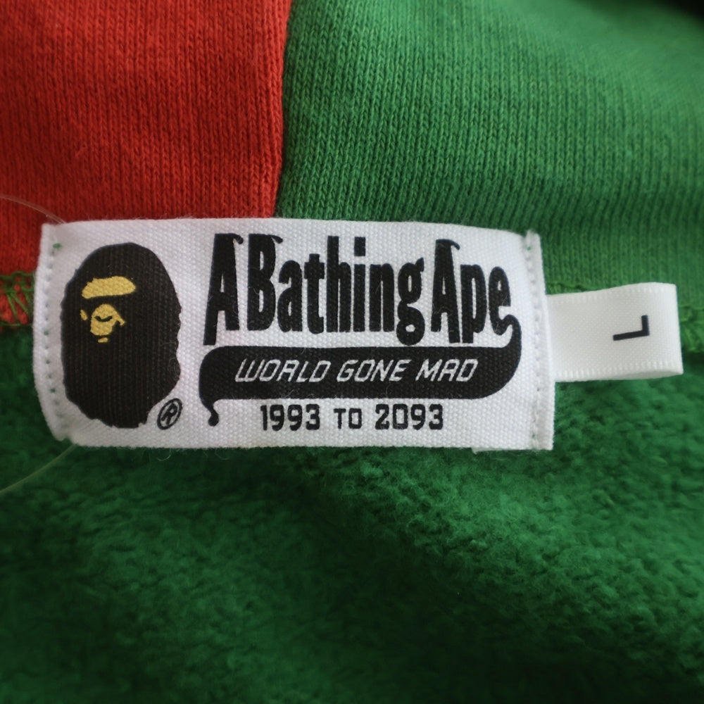 A BATHING APE(アベイシングエイプ) SHARK FULL ZIP HOODIE シャーク フル ジップアップスウェットパーカー フーディー グリーン 001ZPK701304M