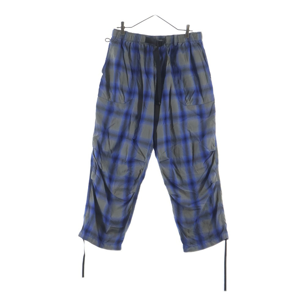 bal(バル) PLAID WIDE MOUNTAIN PANT チェックワイドマウンテンパンツ ブルー