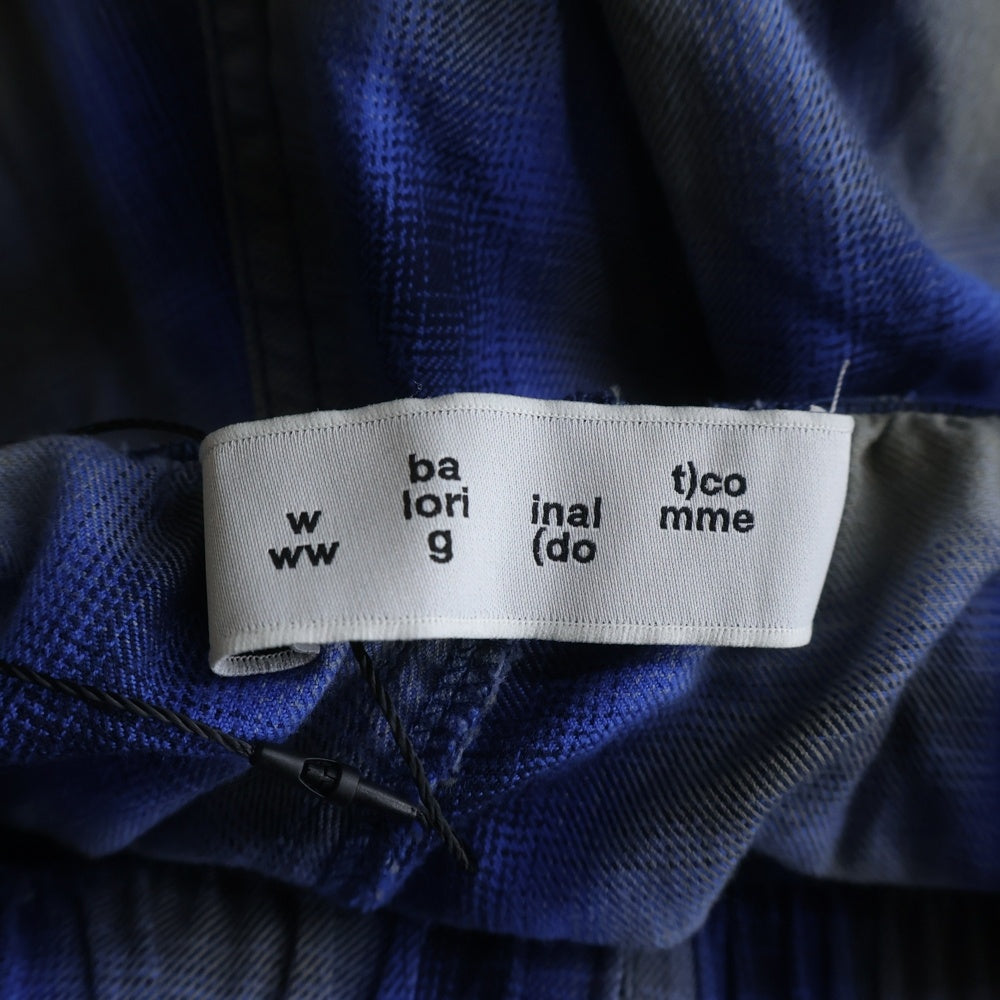 bal(バル) PLAID WIDE MOUNTAIN PANT チェックワイドマウンテンパンツ ブルー