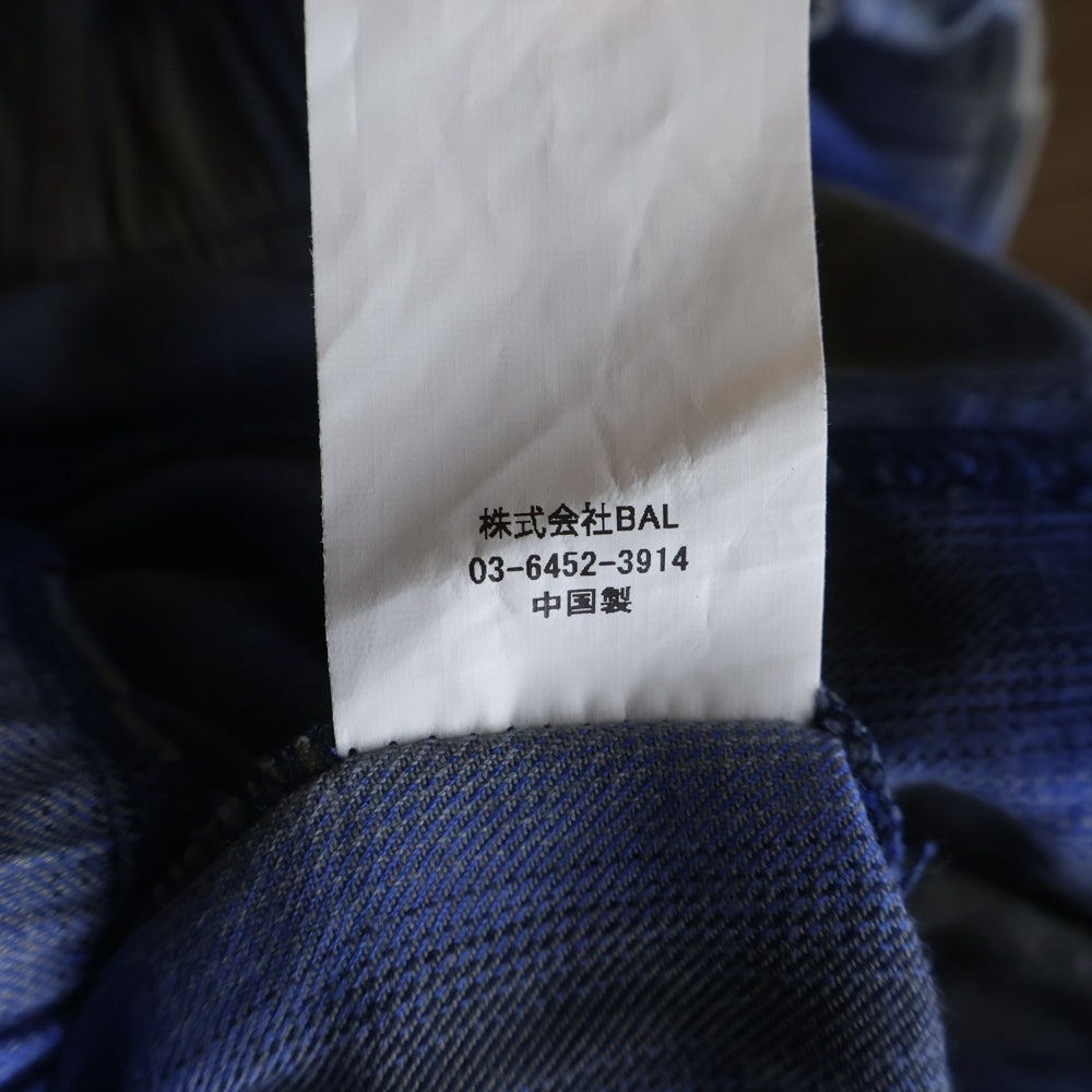 bal(バル) PLAID WIDE MOUNTAIN PANT チェックワイドマウンテンパンツ ブルー