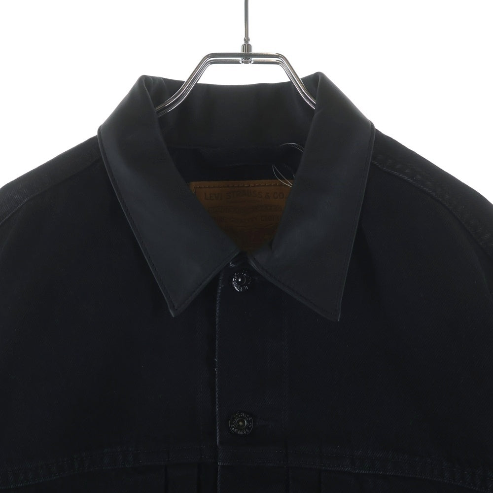 Levi's premium(リーバイスプレミアム) EDIFICE別注 2nd Type トラッカージャケット レザー切り替え ブラック