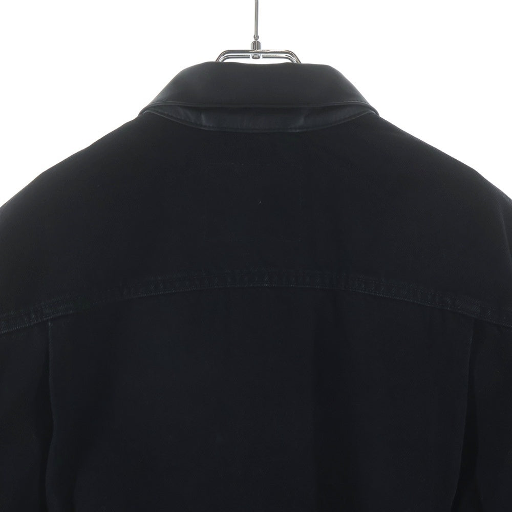 Levi's premium(リーバイスプレミアム) EDIFICE別注 2nd Type トラッカージャケット レザー切り替え ブラック