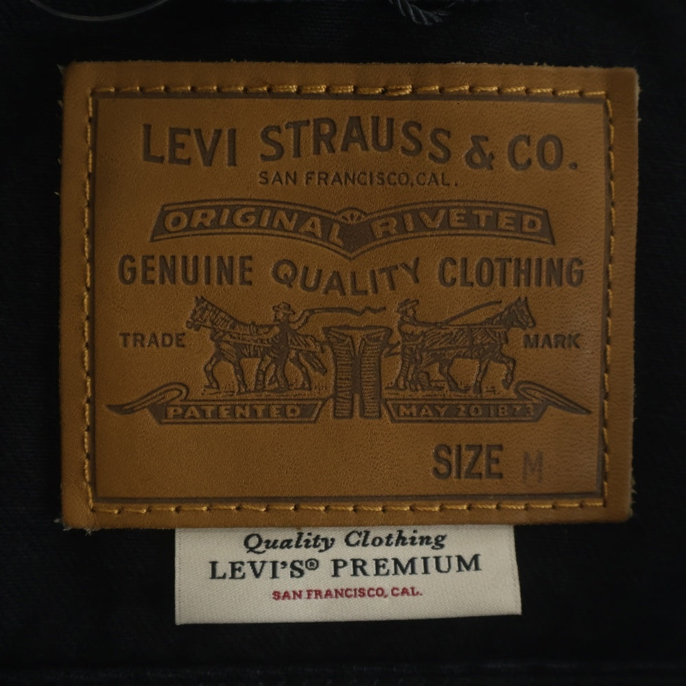 Levi's premium(リーバイスプレミアム) EDIFICE別注 2nd Type トラッカージャケット レザー切り替え ブラック