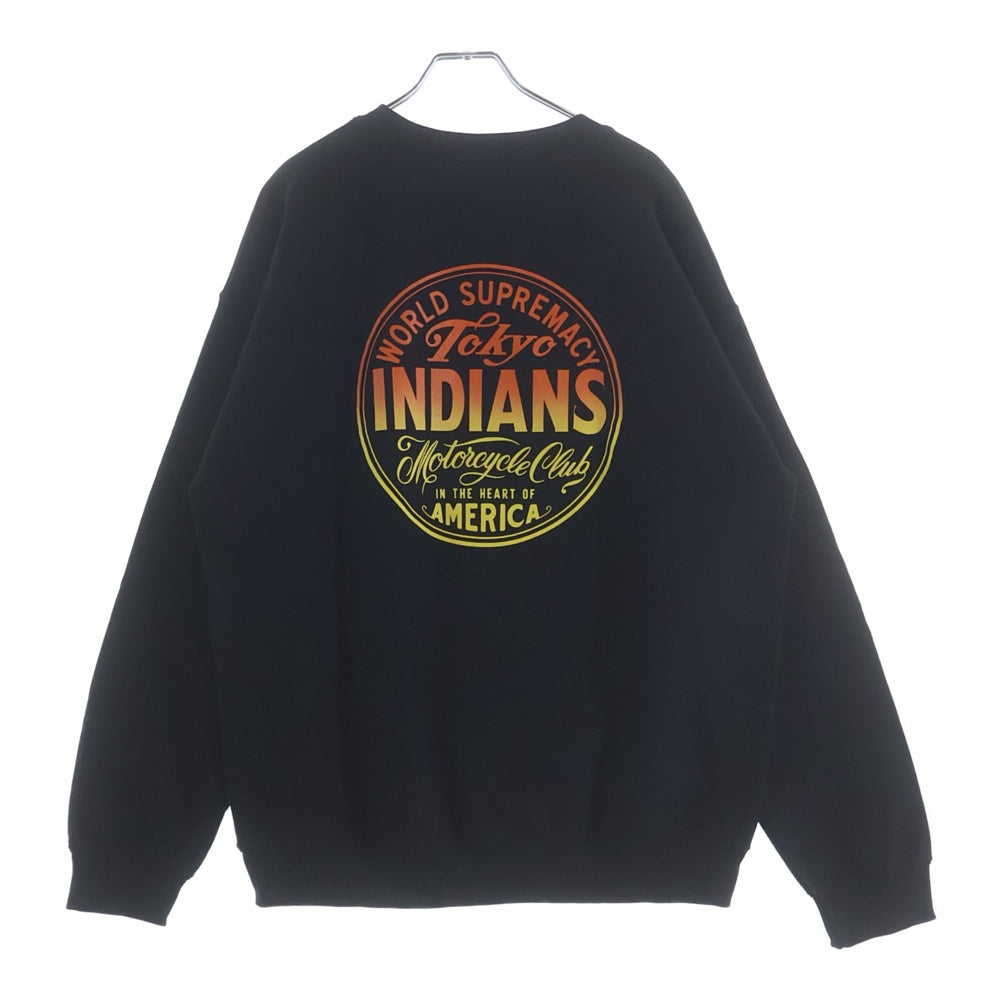TOKYO INDIANS MC(トーキョー インディアンズ) Original 8.0oz Crewneck Sweatshirt ロゴプリント クルーネックスウェットシャツ ブラック
