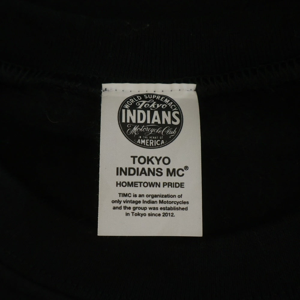 TOKYO INDIANS MC(トーキョー インディアンズ) Original 8.0oz Crewneck Sweatshirt ロゴプリント クルーネックスウェットシャツ ブラック