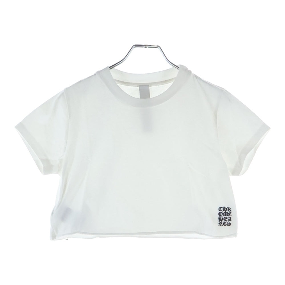 CHROME HEARTS(クロムハーツ) Y NOT ワイノット クロップド 半袖Tシャツ ロゴエンブロイダリーカットソー レディース ホワイト