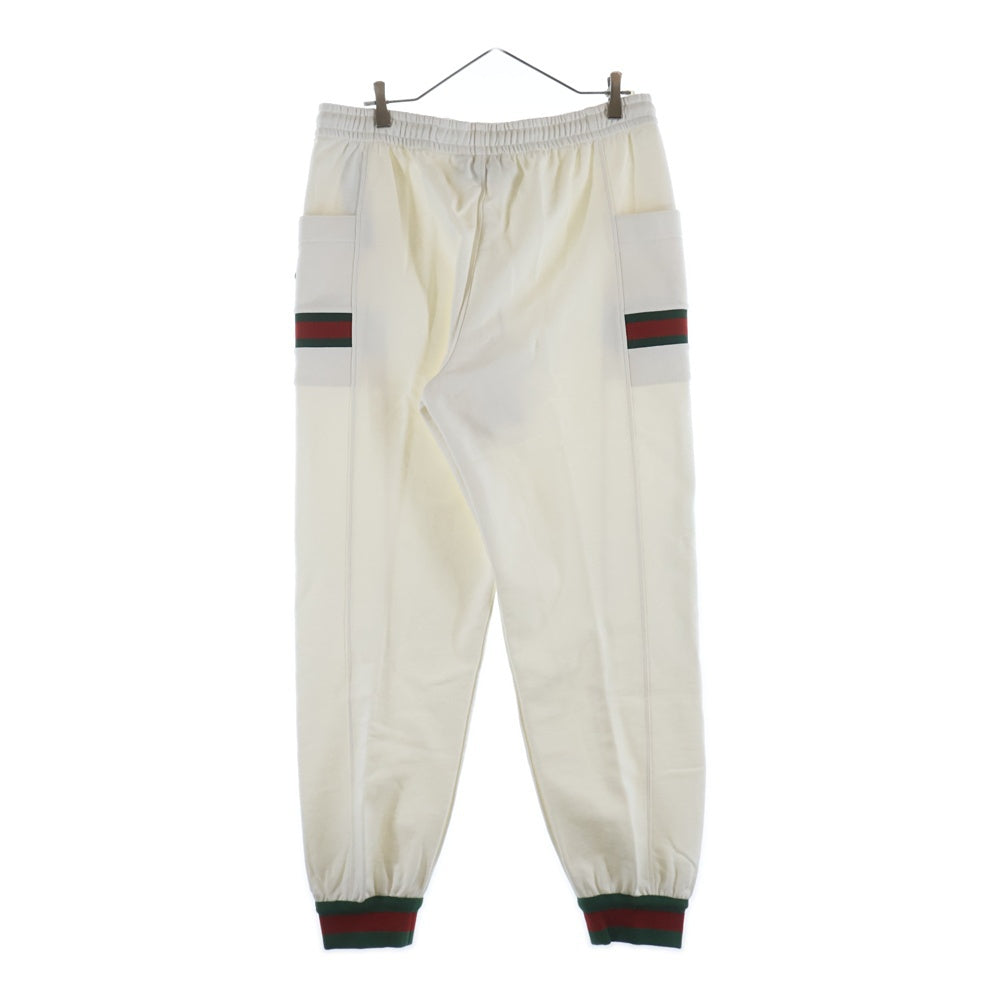 GUCCI(グッチ) ロゴパッチ付きリブスウェットロングパンツ ホワイト 625404 XJCOE