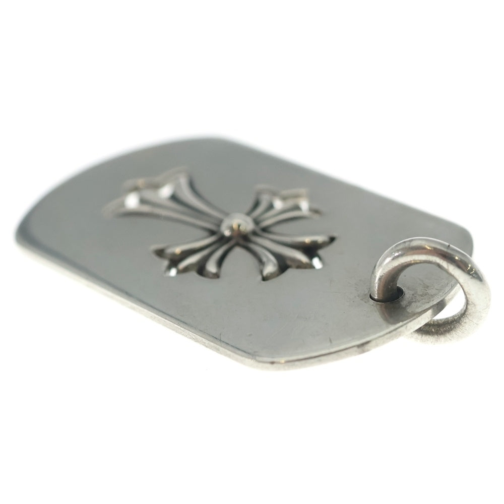 CHROME HEARTS(クロムハーツ) D TAG LRG TNY CRS カットアウトタイニークロス ラージドッグタグネックレストップ シルバー
