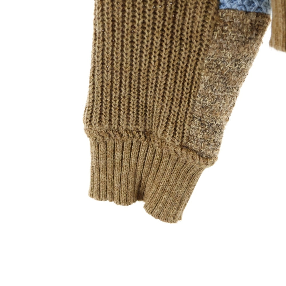 RRL(ダブルアールエル) LIMITED EDITION PATCHWORK CARDIGAN リミテッドエディション パッチワーク ニットカーディガン セーター レディース ブラウン
