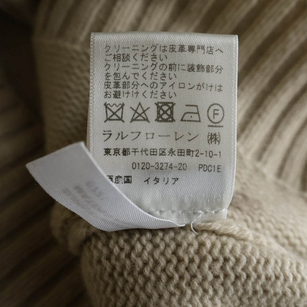 POLO RALPH LAUREN(ポロラルフローレン) POLO BEAR KNIT ポロベアー ウール ロゴエンブロイダリー クルーネックニット セーター レディース ベージュ