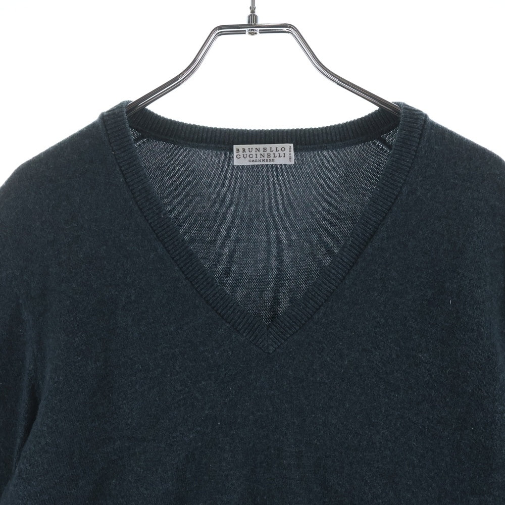 BRUNELLO CUCINELLI(ブルネロクチネリ) カシミヤニット Vネックセーター グリーン DS51356