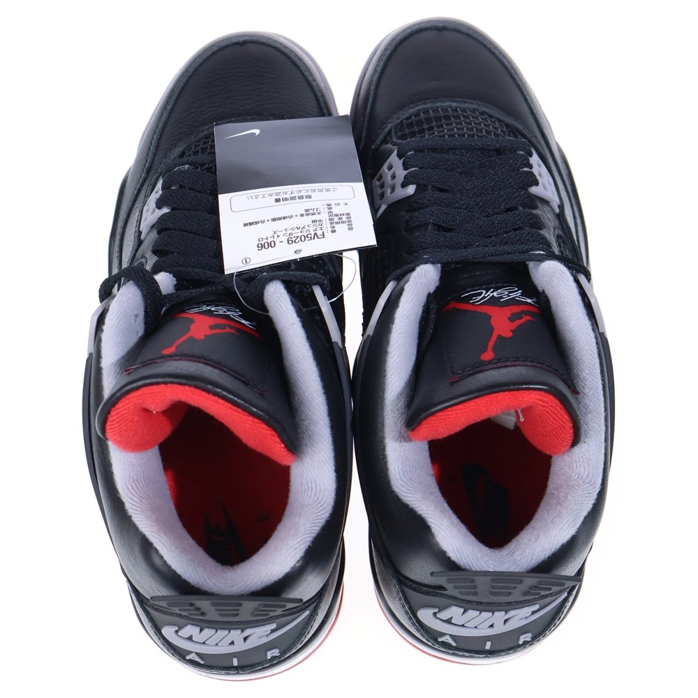NIKE(ナイキ) AIR JORDAN 4 RETRO BRED REIMAGINED エアジョーダン4 レトロ ブレッドリイマジンド ハイカットスニーカー ブラック US8.5/26.5cm FV5029-006